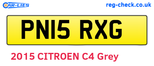 PN15RXG are the vehicle registration plates.