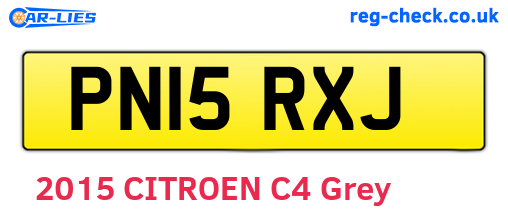 PN15RXJ are the vehicle registration plates.