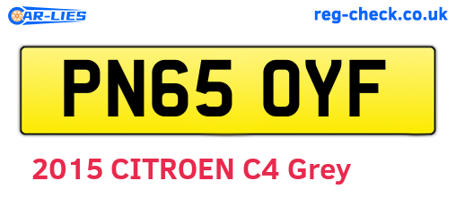 PN65OYF are the vehicle registration plates.