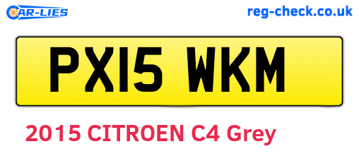 PX15WKM are the vehicle registration plates.