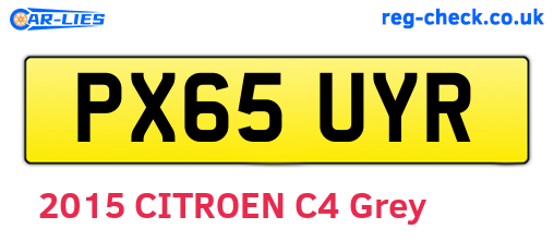 PX65UYR are the vehicle registration plates.