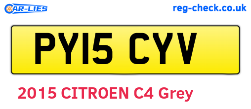 PY15CYV are the vehicle registration plates.