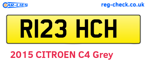 R123HCH are the vehicle registration plates.