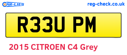 R33UPM are the vehicle registration plates.