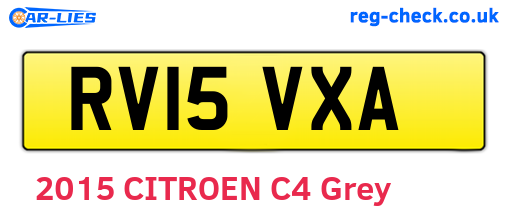 RV15VXA are the vehicle registration plates.