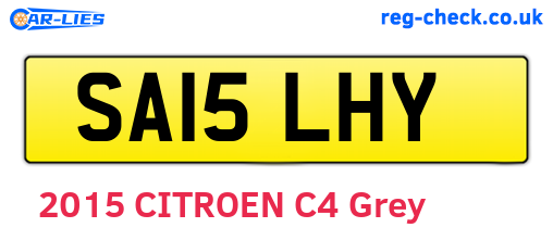 SA15LHY are the vehicle registration plates.