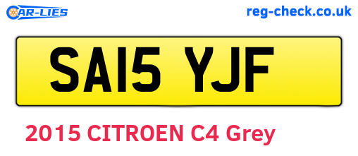 SA15YJF are the vehicle registration plates.