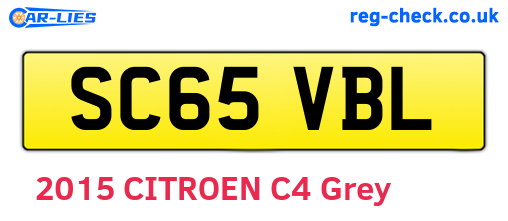 SC65VBL are the vehicle registration plates.