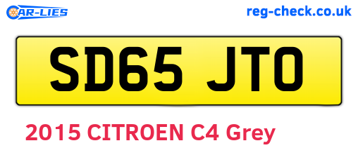 SD65JTO are the vehicle registration plates.