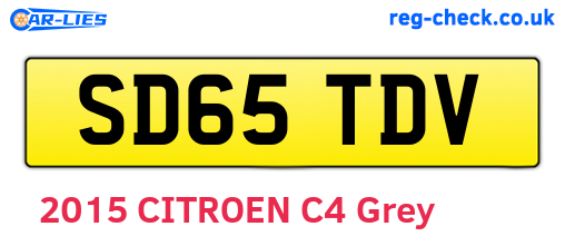 SD65TDV are the vehicle registration plates.