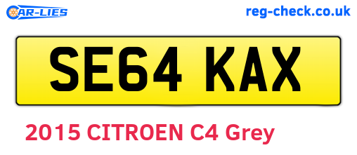 SE64KAX are the vehicle registration plates.