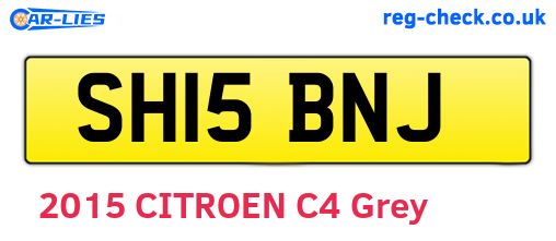 SH15BNJ are the vehicle registration plates.