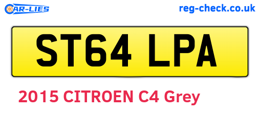 ST64LPA are the vehicle registration plates.