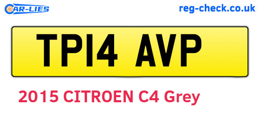 TP14AVP are the vehicle registration plates.
