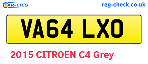 VA64LXO are the vehicle registration plates.