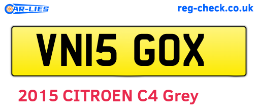 VN15GOX are the vehicle registration plates.