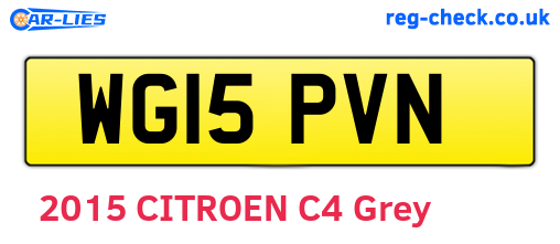 WG15PVN are the vehicle registration plates.