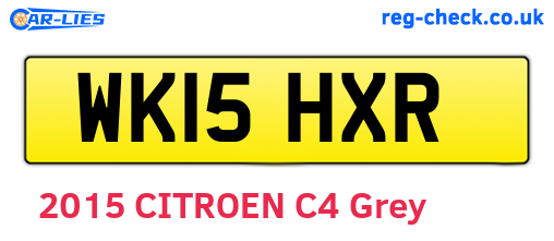 WK15HXR are the vehicle registration plates.