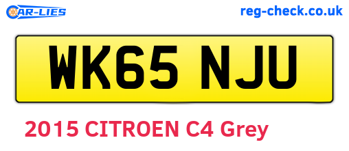 WK65NJU are the vehicle registration plates.