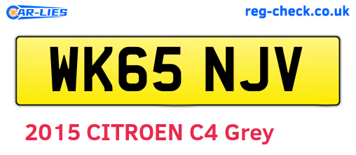 WK65NJV are the vehicle registration plates.