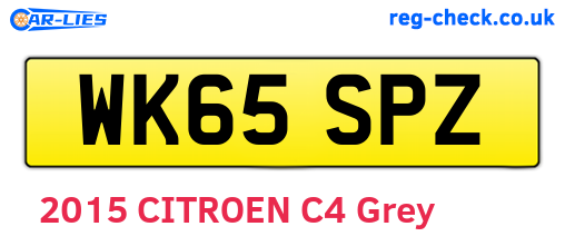 WK65SPZ are the vehicle registration plates.