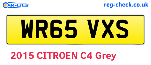 WR65VXS are the vehicle registration plates.