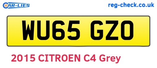 WU65GZO are the vehicle registration plates.