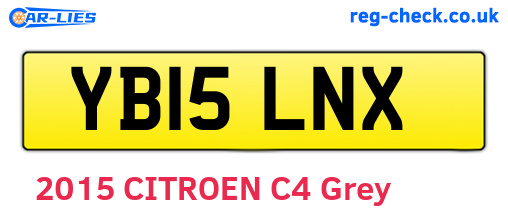 YB15LNX are the vehicle registration plates.