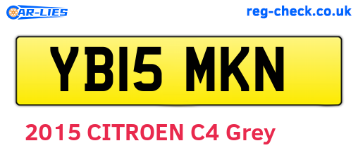 YB15MKN are the vehicle registration plates.