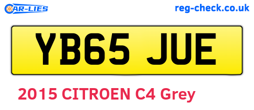 YB65JUE are the vehicle registration plates.