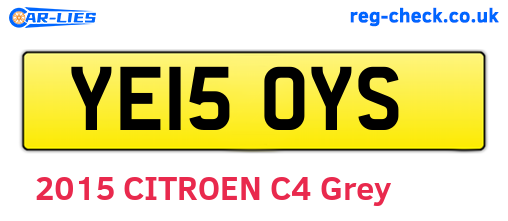 YE15OYS are the vehicle registration plates.