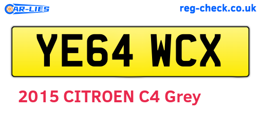 YE64WCX are the vehicle registration plates.