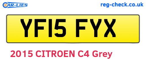 YF15FYX are the vehicle registration plates.