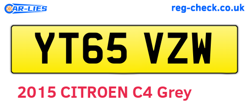 YT65VZW are the vehicle registration plates.