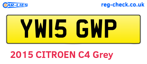 YW15GWP are the vehicle registration plates.