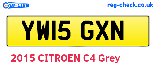 YW15GXN are the vehicle registration plates.