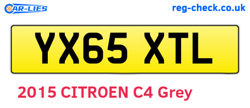 YX65XTL are the vehicle registration plates.