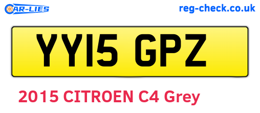 YY15GPZ are the vehicle registration plates.