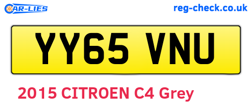 YY65VNU are the vehicle registration plates.