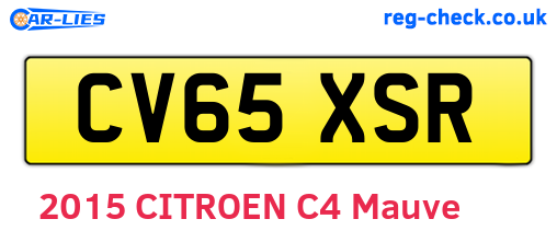 CV65XSR are the vehicle registration plates.