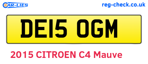 DE15OGM are the vehicle registration plates.