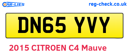 DN65YVY are the vehicle registration plates.