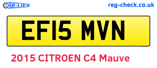 EF15MVN are the vehicle registration plates.
