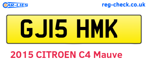 GJ15HMK are the vehicle registration plates.