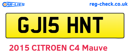 GJ15HNT are the vehicle registration plates.