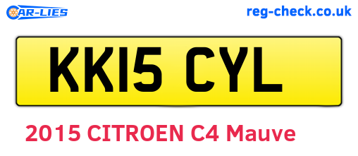 KK15CYL are the vehicle registration plates.