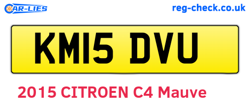 KM15DVU are the vehicle registration plates.