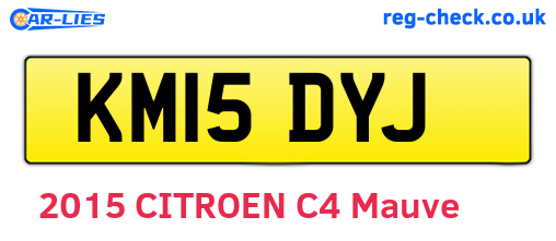 KM15DYJ are the vehicle registration plates.