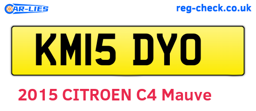 KM15DYO are the vehicle registration plates.