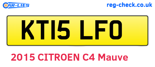 KT15LFO are the vehicle registration plates.